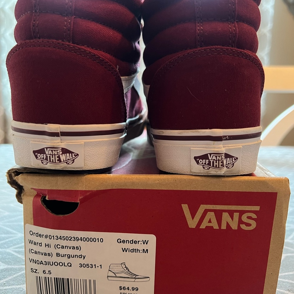 Vans Burgundy High-Top Sneakers - Picture 2 of 4